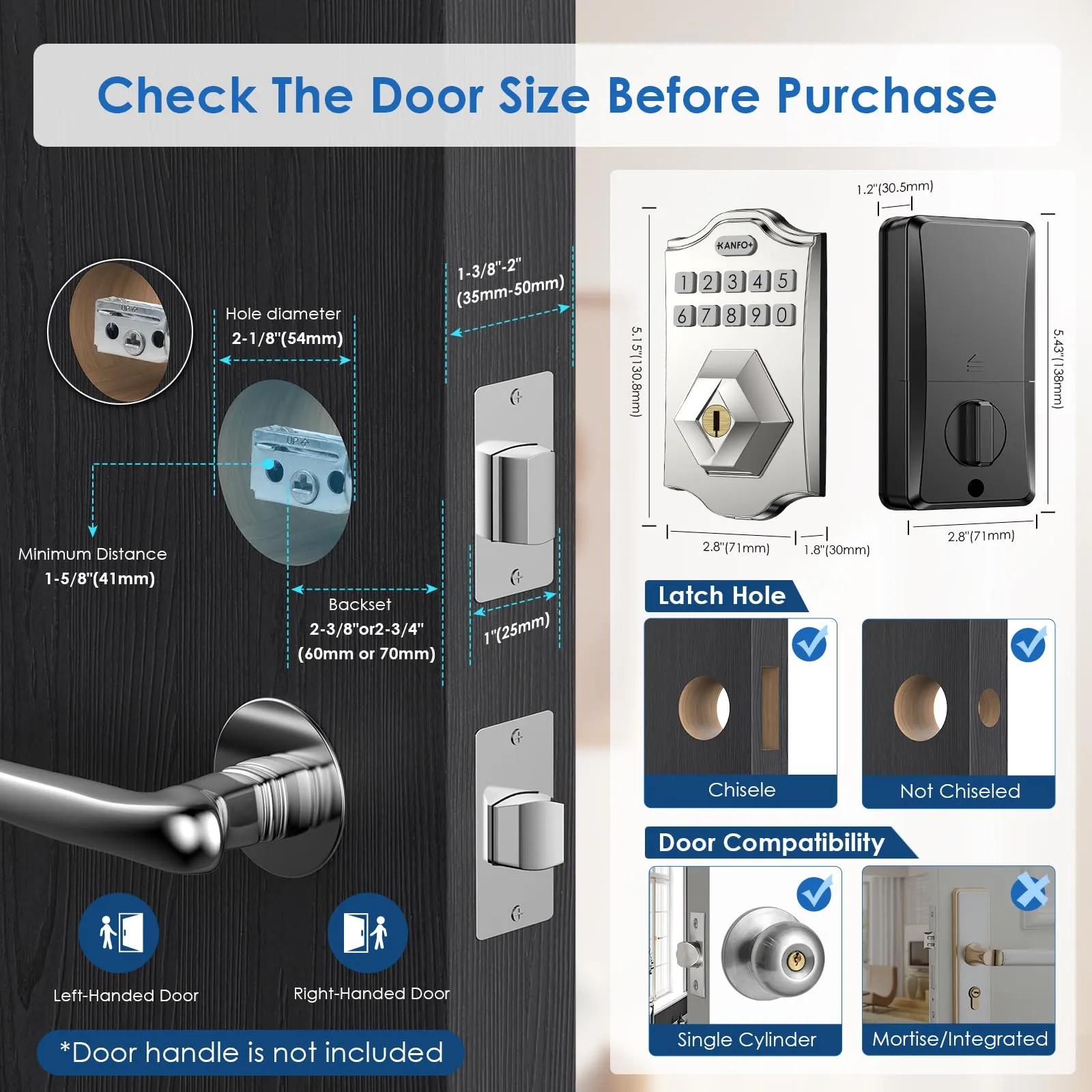 KANFOX Keyless Entry Smart Door Lock Deadbolt