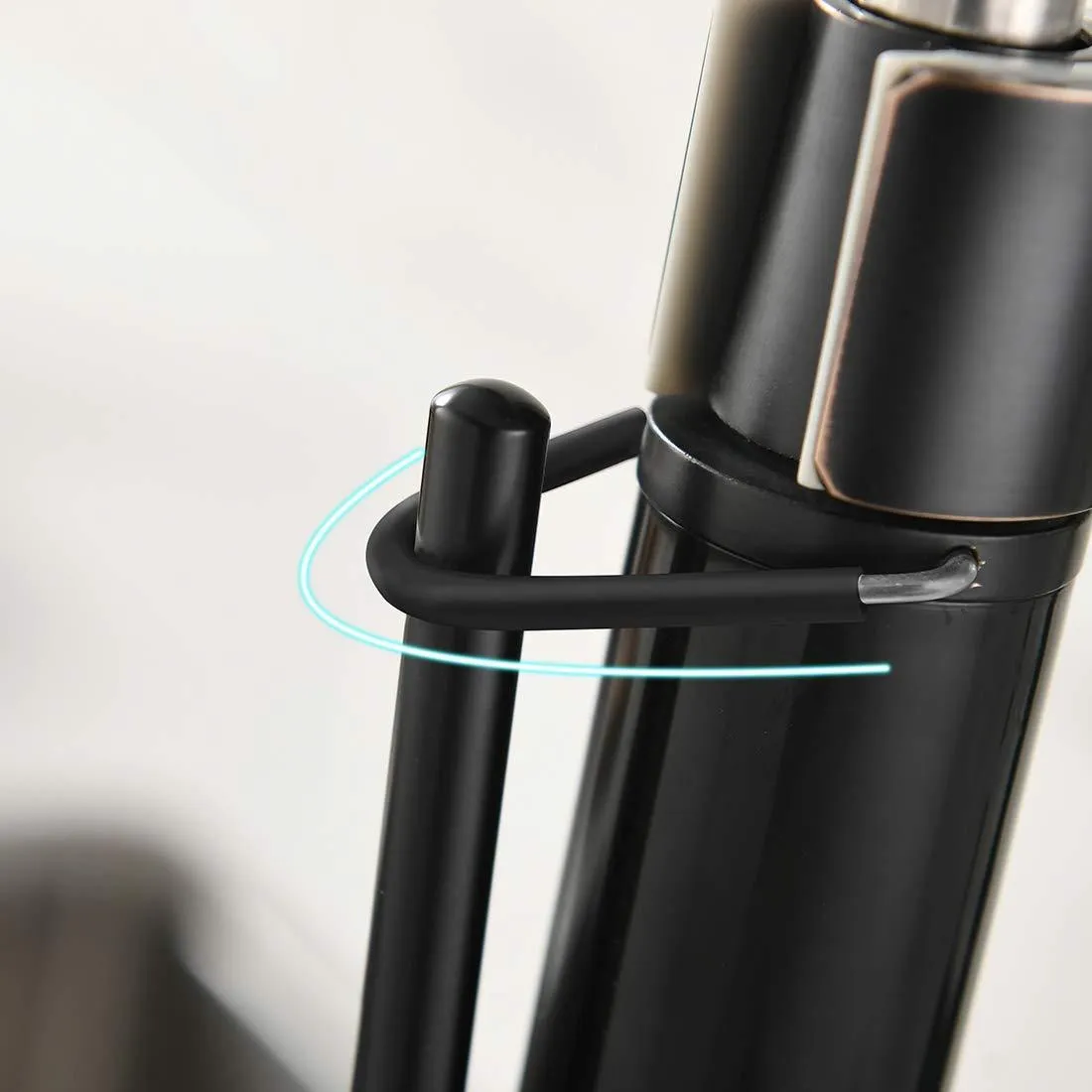 Kitchen Faucets with Pull Down Sprayer,Commercial Single Handle Oil Rubbed Bronze Kitchen Sink Faucet with LED Light