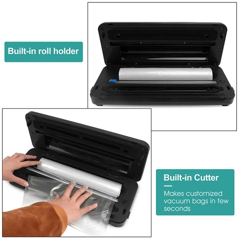 LAIMENG Vacuum Sealer with Roll Holder Pulse Function Sous Vide Vacuum Packing Machine For Food Storage Packer Vacuum Bags S285