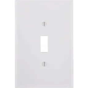 Leviton 1-Gang Plastic Oversized Toggle Switch Wall Plate, White