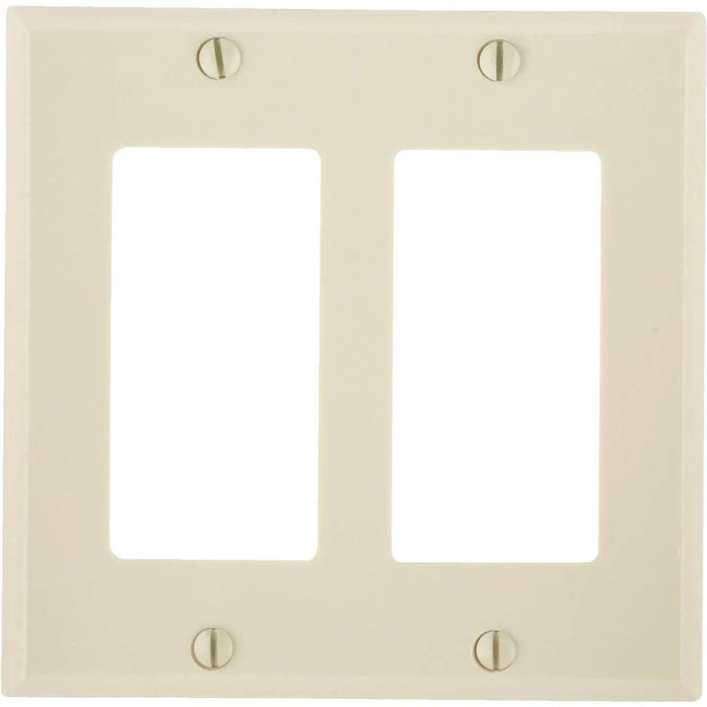 Leviton Decora 2-Gang Smooth Plastic Rocker Decorator Wall Plate, Ivory