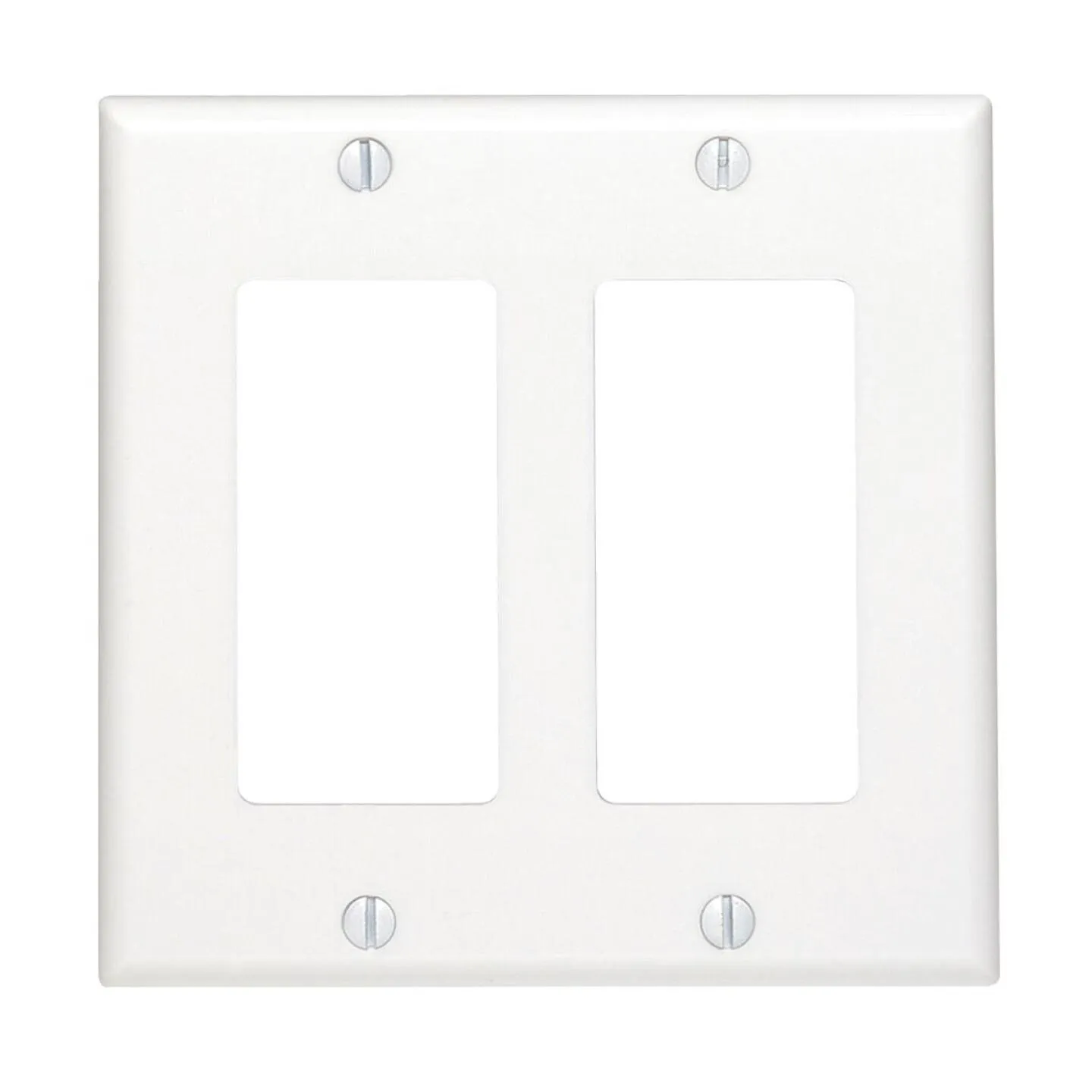 Leviton Decora 2-Gang Smooth Plastic Rocker Decorator Wall Plate, White