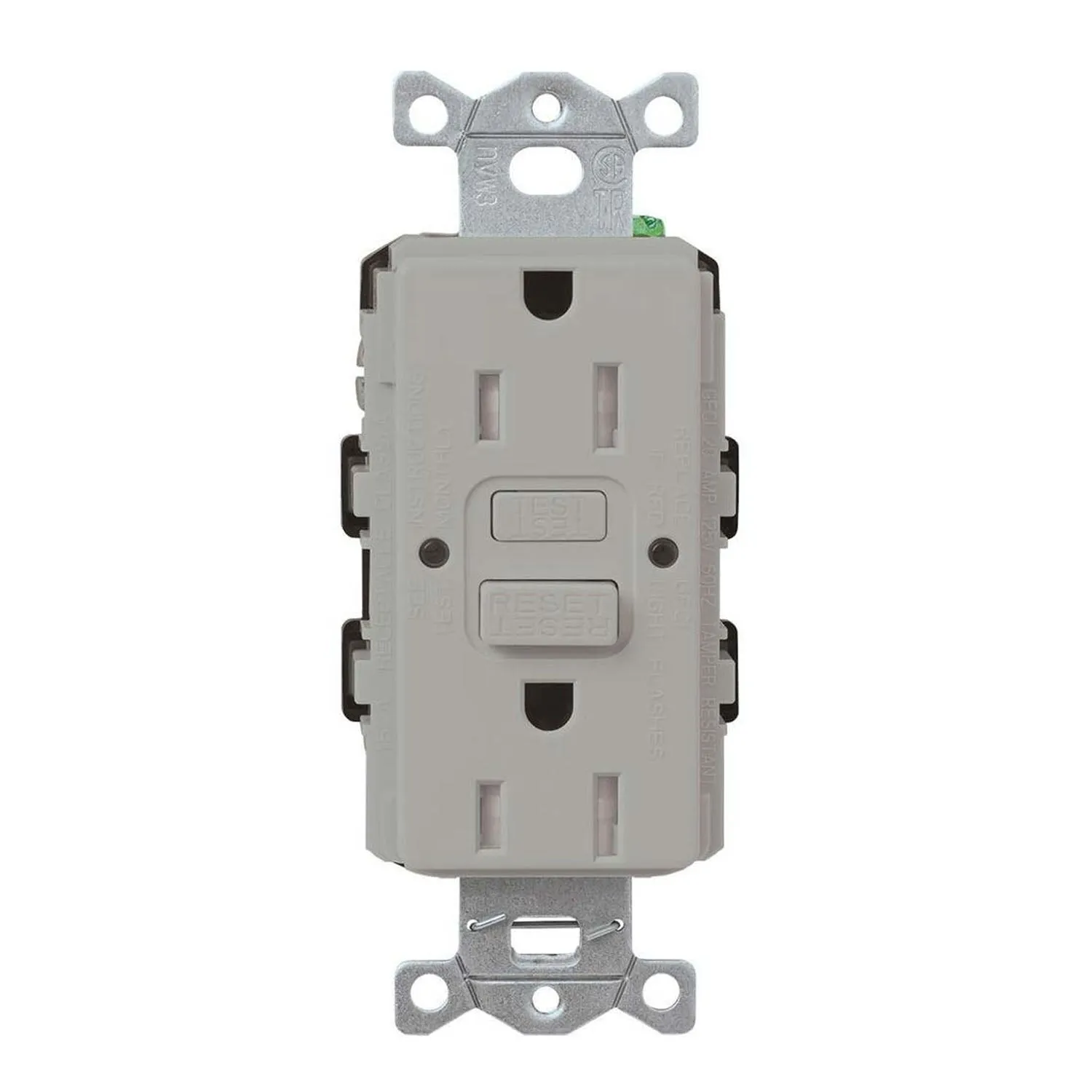 Lutron CAR-15-GFST Claro Tamper-Resistant Self-Testing 15A GFCI Receptacle