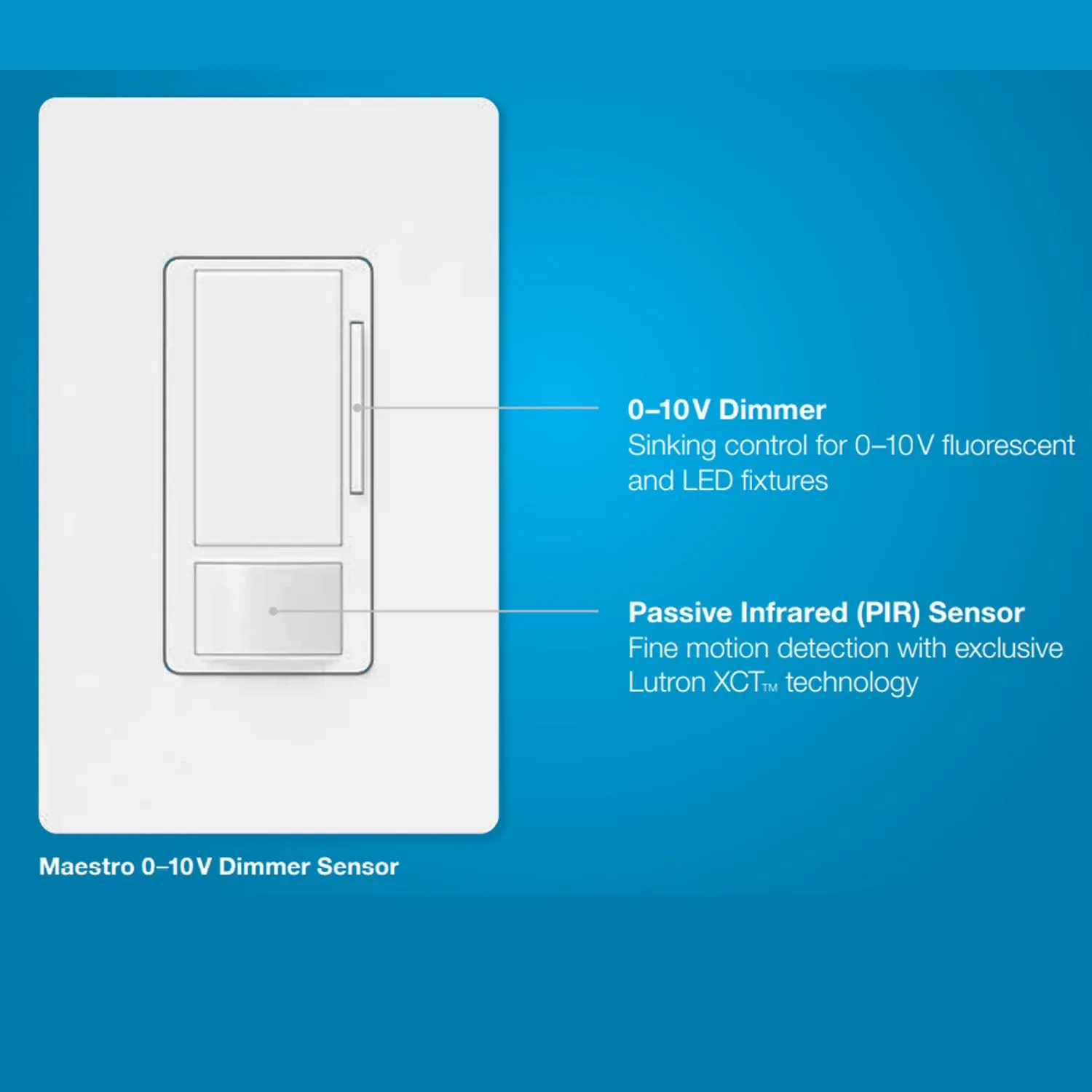 Maestro 120-277V Occupancy/Vacancy Motion Sensor Switch with 0-10V Dimmer PIR, 3-Way/Multi-Location, Light Almond