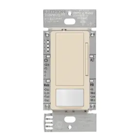 Maestro 120-277V Occupancy/Vacancy Motion Sensor Switch with 0-10V Dimmer PIR, 3-Way/Multi-Location, Light Almond