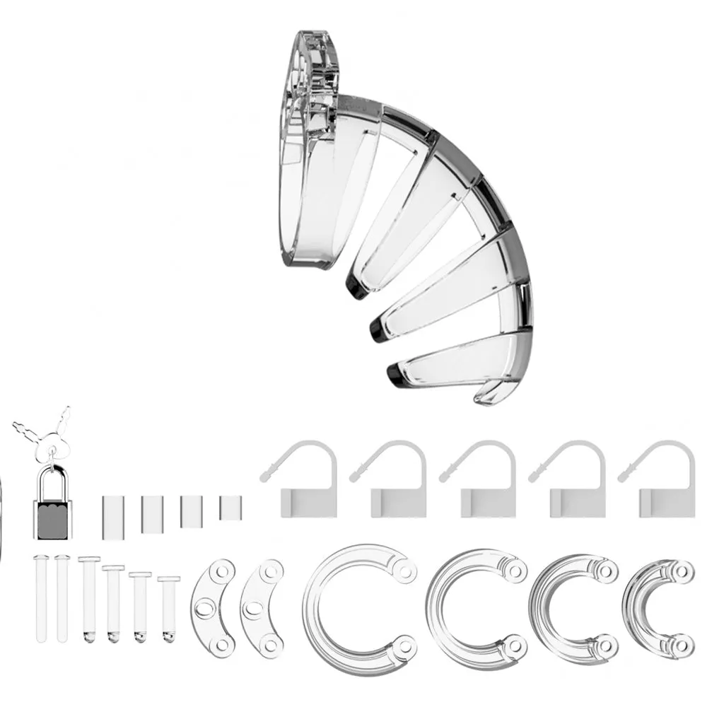 Man Cage 03 Male 4.5 Inch Clear Chastity Cage