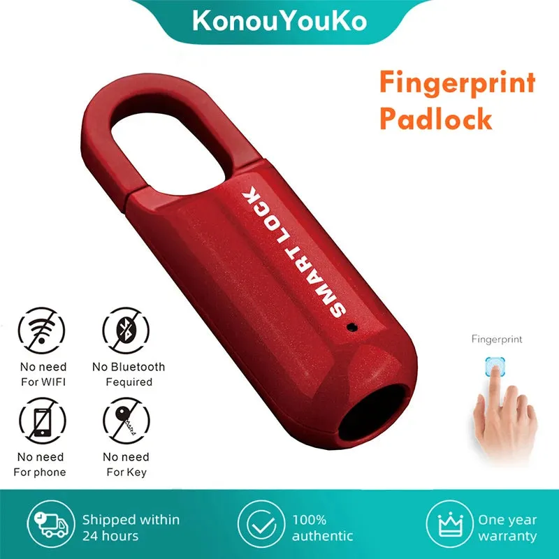 Mini Smart Biometric Fingerprint Padlock Keyless Travel Case Backpack