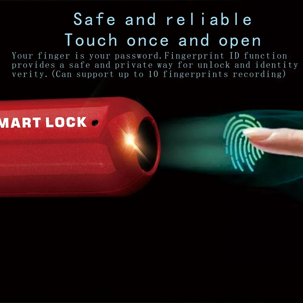 Mini Smart Biometric Fingerprint Padlock Keyless Travel Case Backpack