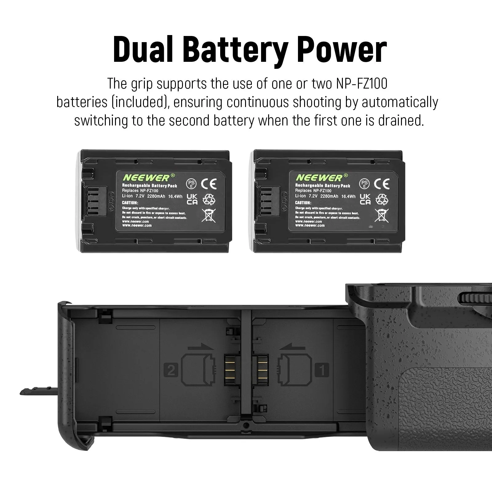 NEEWER VG-C4EM Replacement Battery Grip for Sony A7R V A7R IV A9 II A7 IV A7S III A1