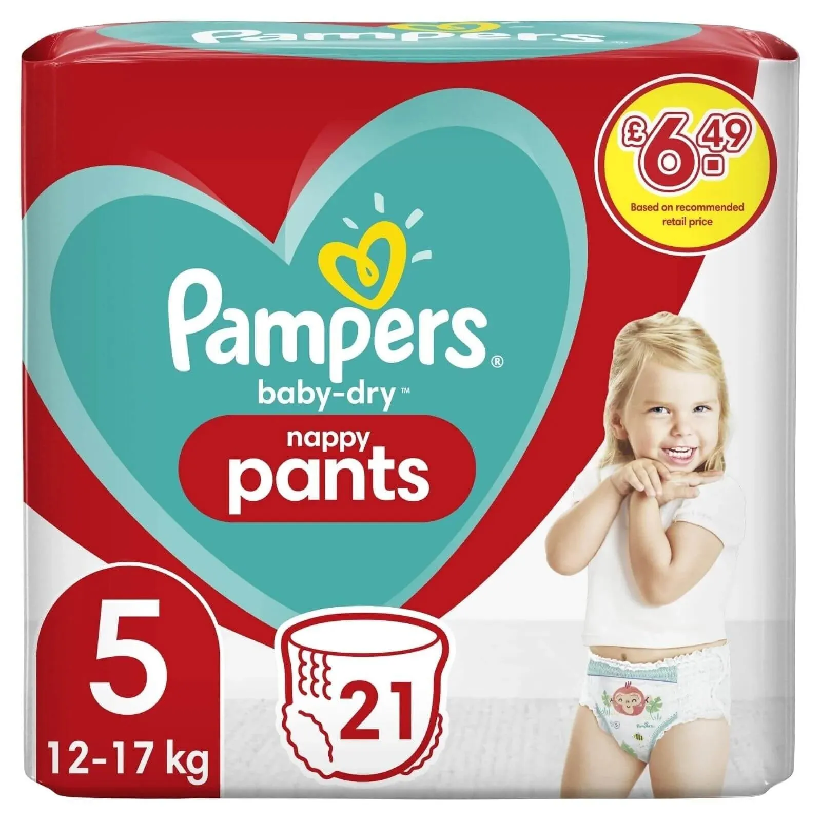 Pampers Baby Dry Pants Size 5 - 21 Nappies