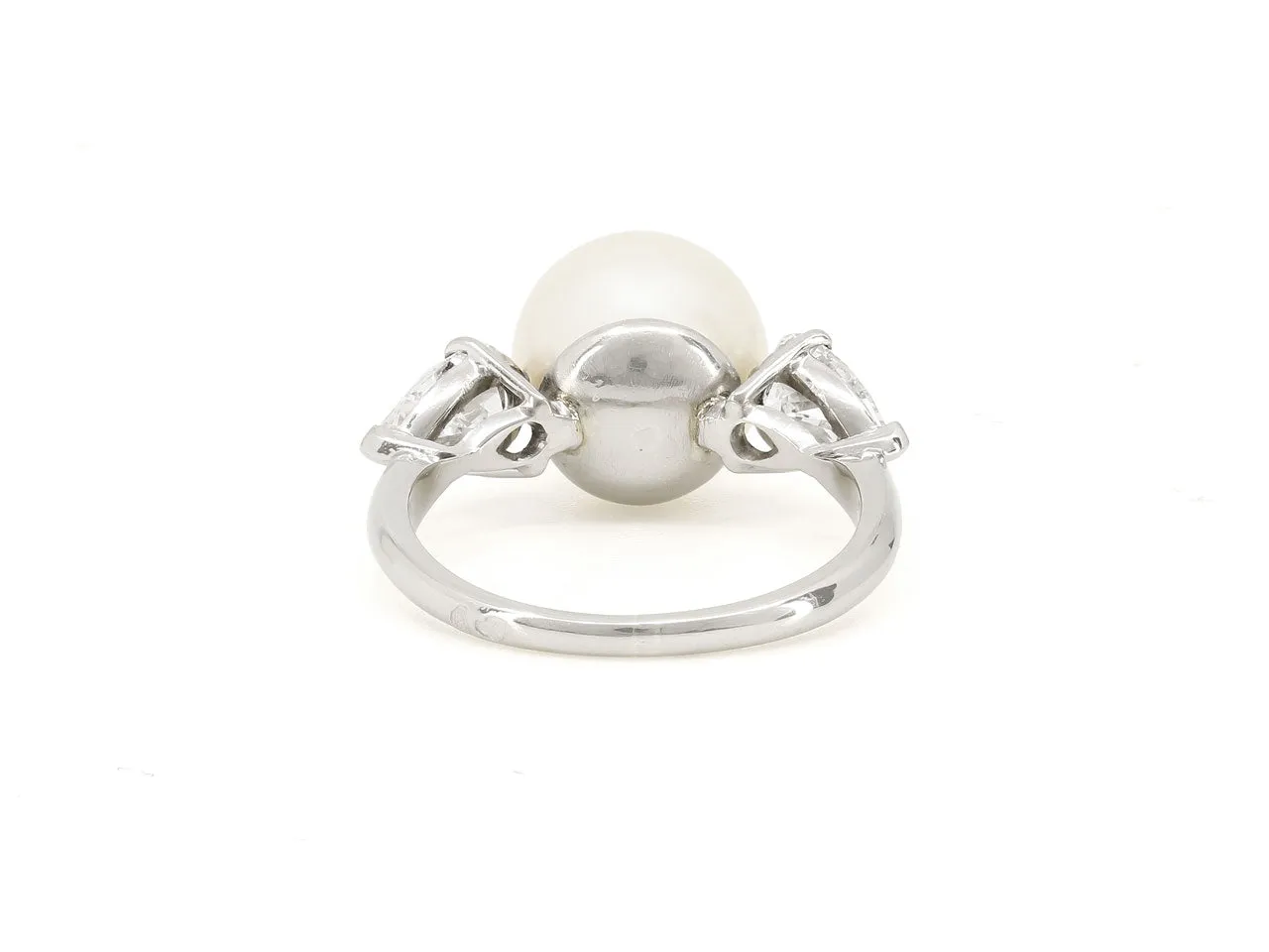 Pearl and Diamond Ring in Platinum