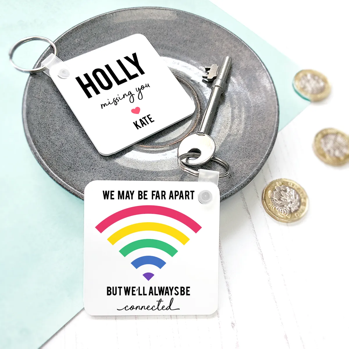 Personalised 'Always Connected' Keyring