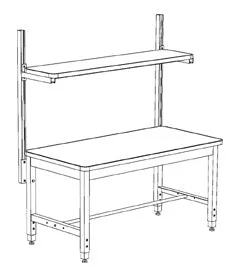 Production Basics 8535 RTW Series Standard Uprights for Workstations, 48"H