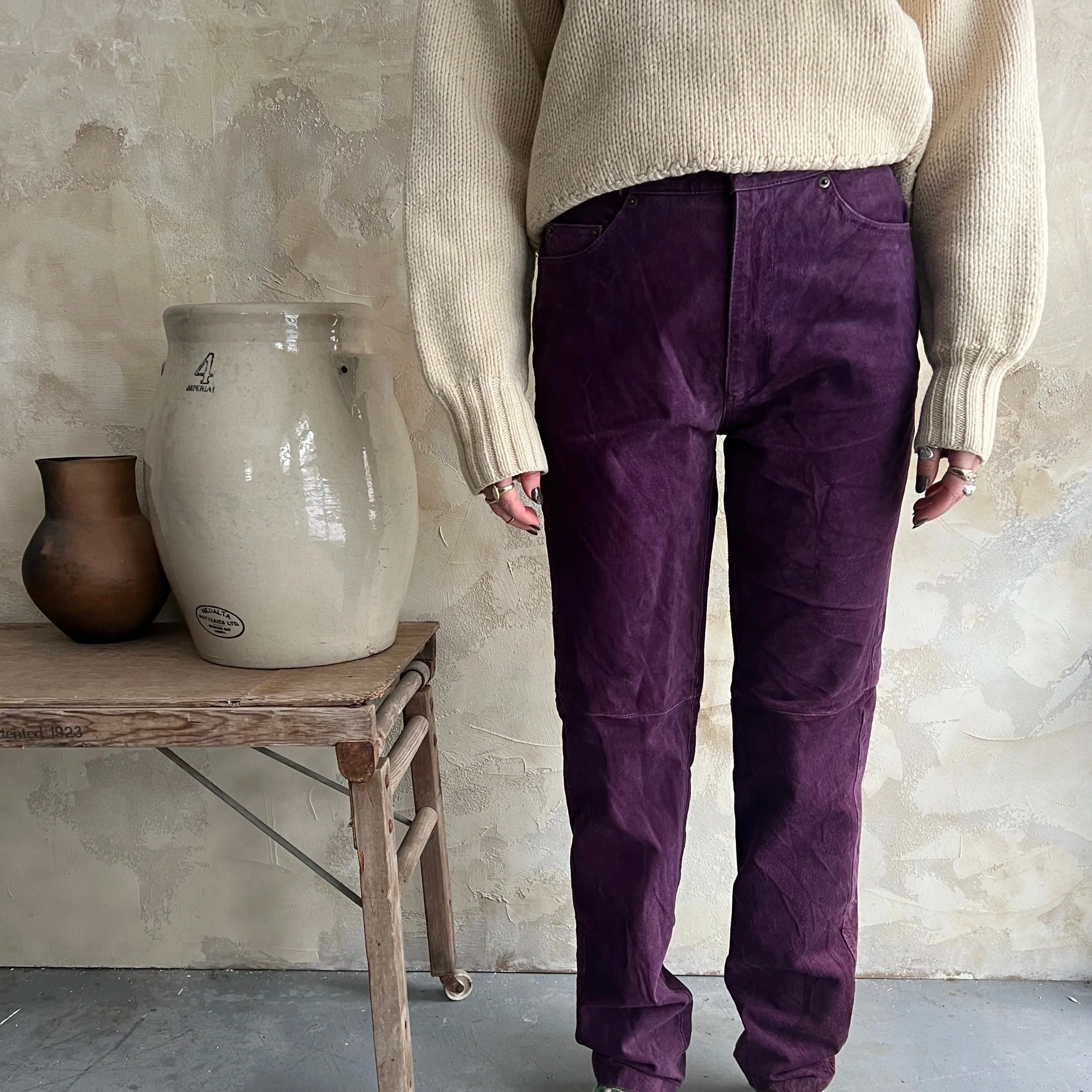 Purple Suede Pants