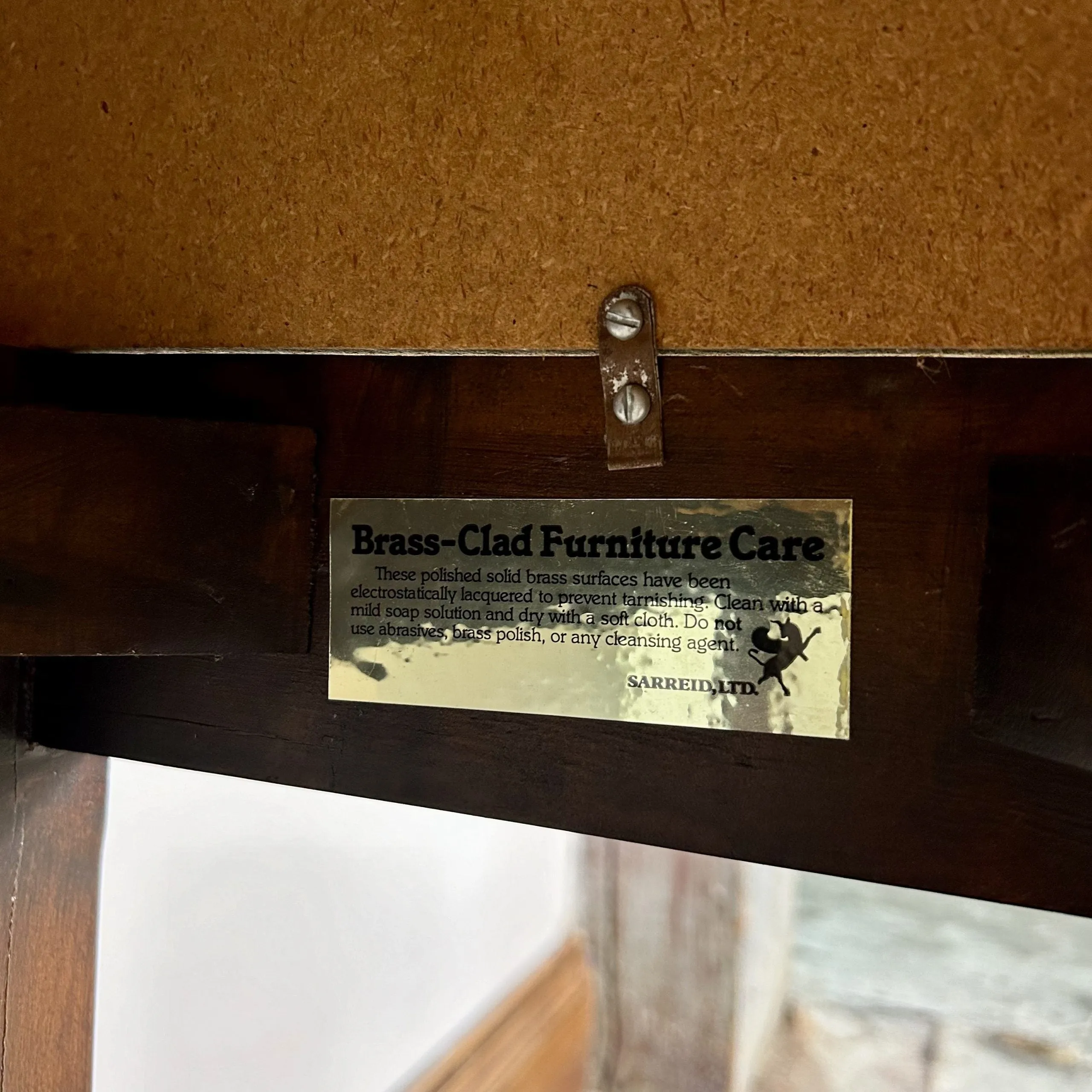 Sarreid Ltd. Brass Clad Wall Entry Table