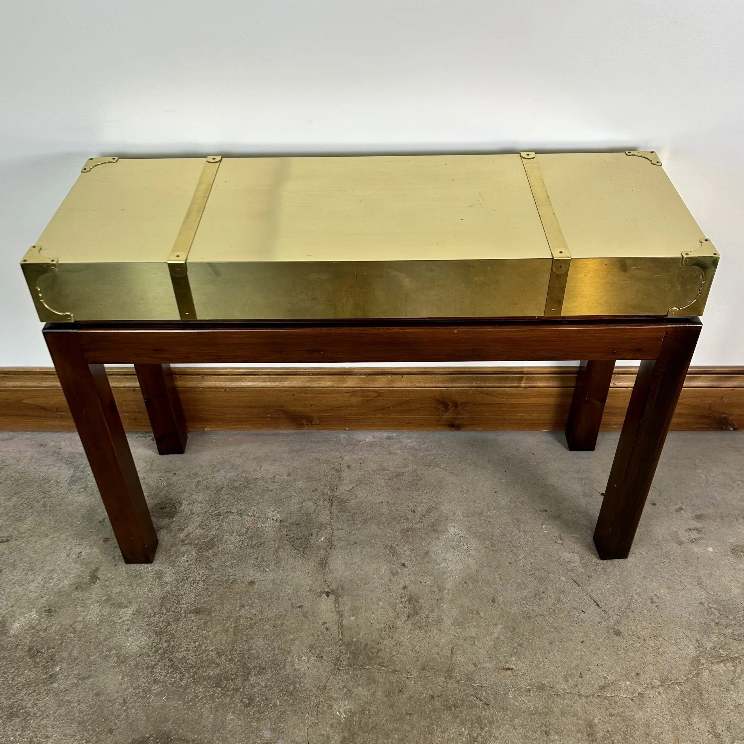 Sarreid Ltd. Brass Clad Wall Entry Table