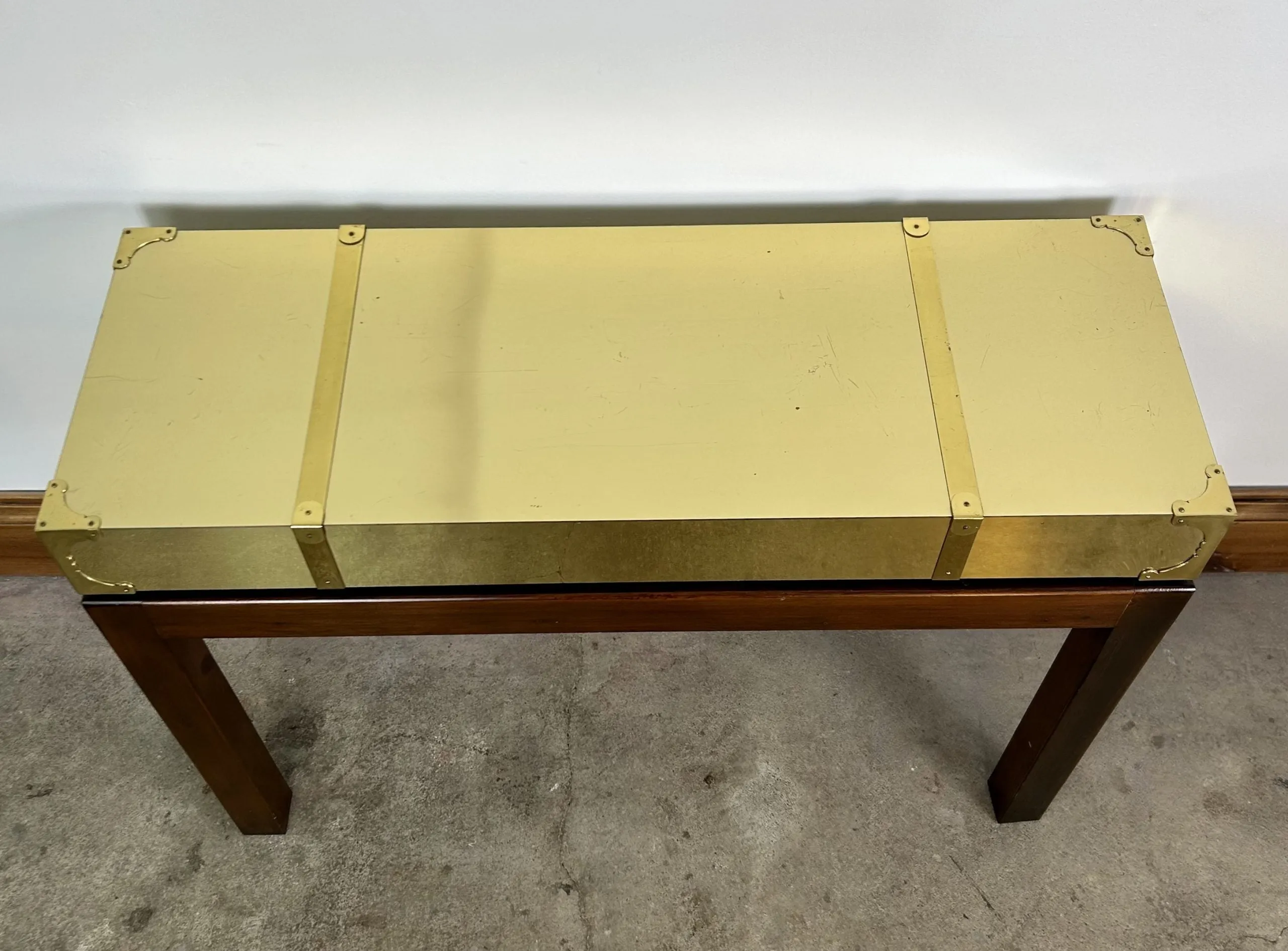 Sarreid Ltd. Brass Clad Wall Entry Table