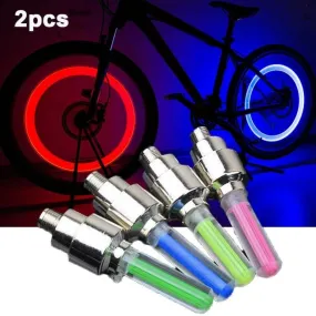 Set of 2 Motion-Activated Glow Bike Flashlights - Random Color | Car, Motorcycle Tire Valve Caps, Wheel Light | Amazing Bicycle Accessory with Fantastic LEDs