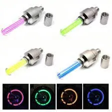 Set of 2 Motion-Activated Glow Bike Flashlights - Random Color | Car, Motorcycle Tire Valve Caps, Wheel Light | Amazing Bicycle Accessory with Fantastic LEDs
