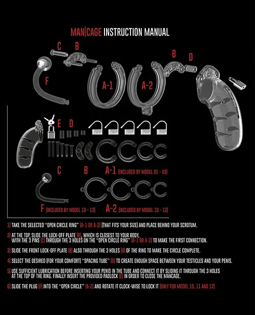 Shots Man Cage Chastity 3.5" Cock Cage W/plug Model 10
