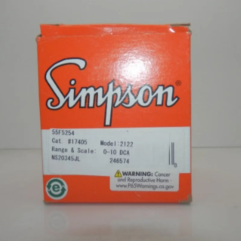 Simpson D.C Amperes Range & Scale 0-10 Model: 2122
