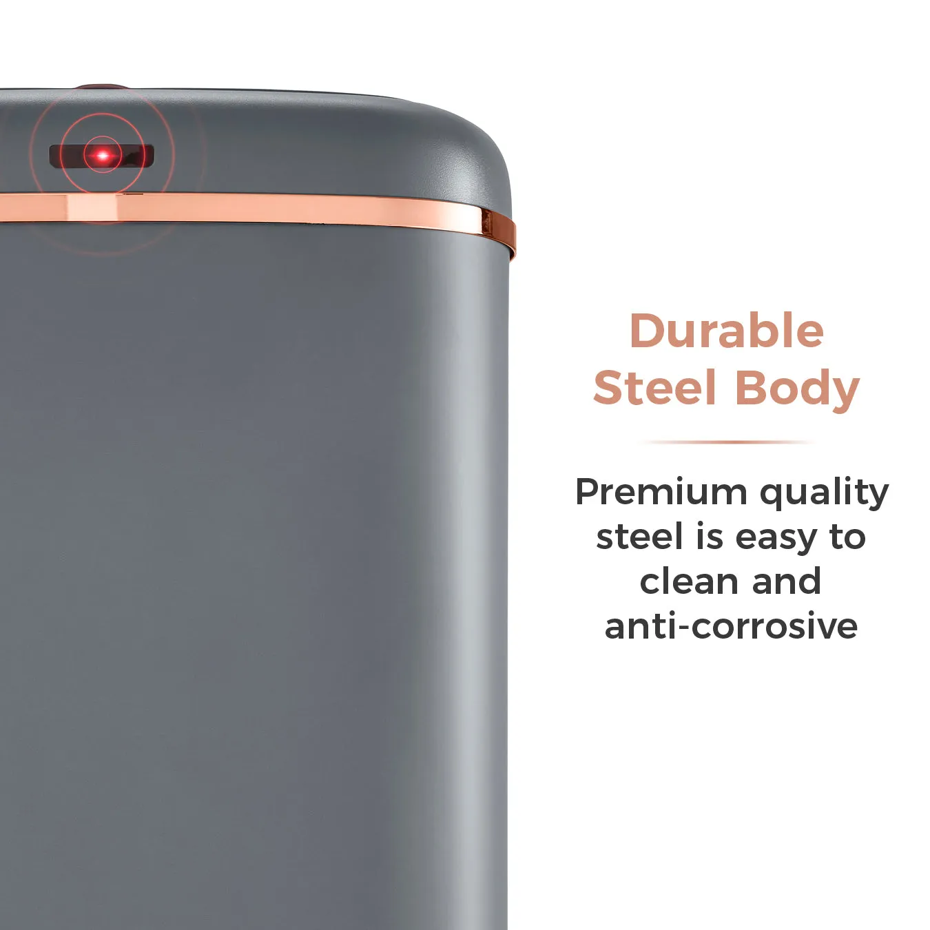 Tower Square Sensor Bin 58L  - Grey