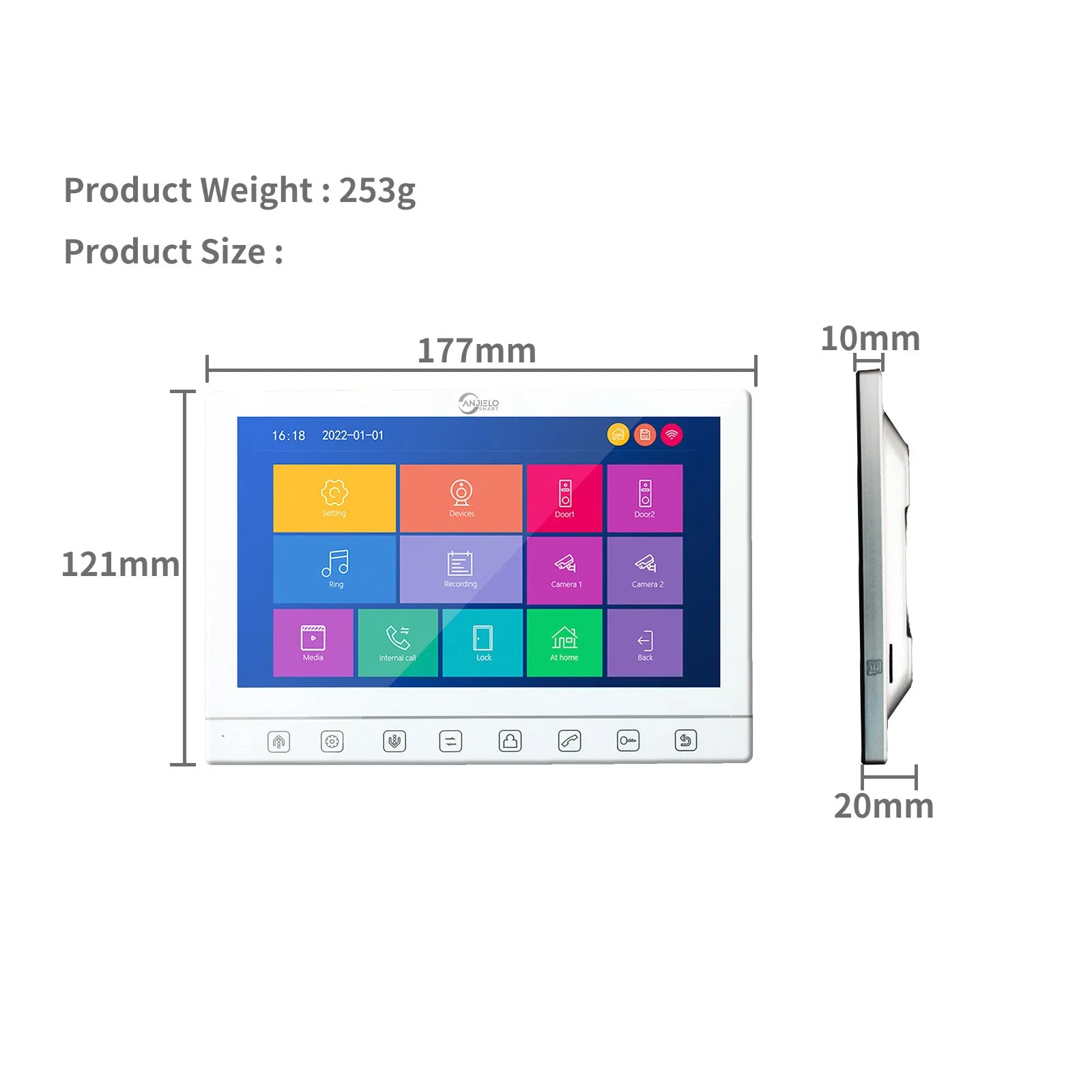 Tuya 7 inch  Screen with Video Doorbell Camera Intercom System IC card unlocking Access Control Smart security device For Apartment