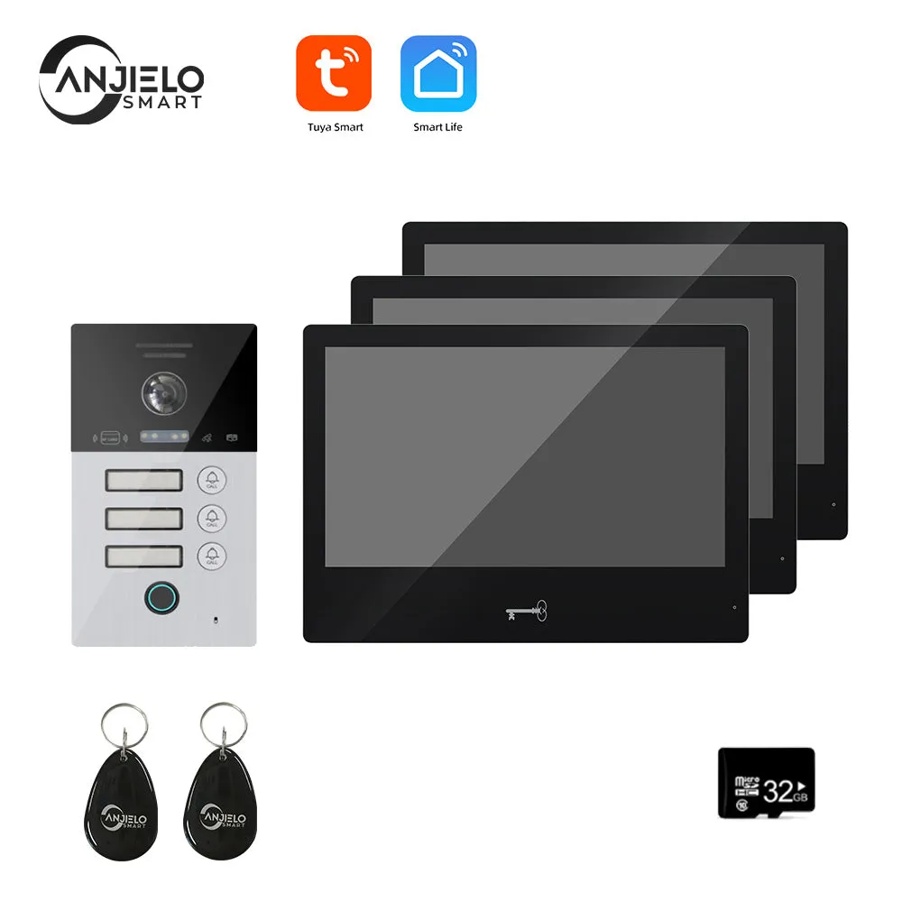 Tuya Wifi Smart Video Intercom System Interphone Security Doorbell 10inch 1080P Screen With Motion Detection For Home Apartment
