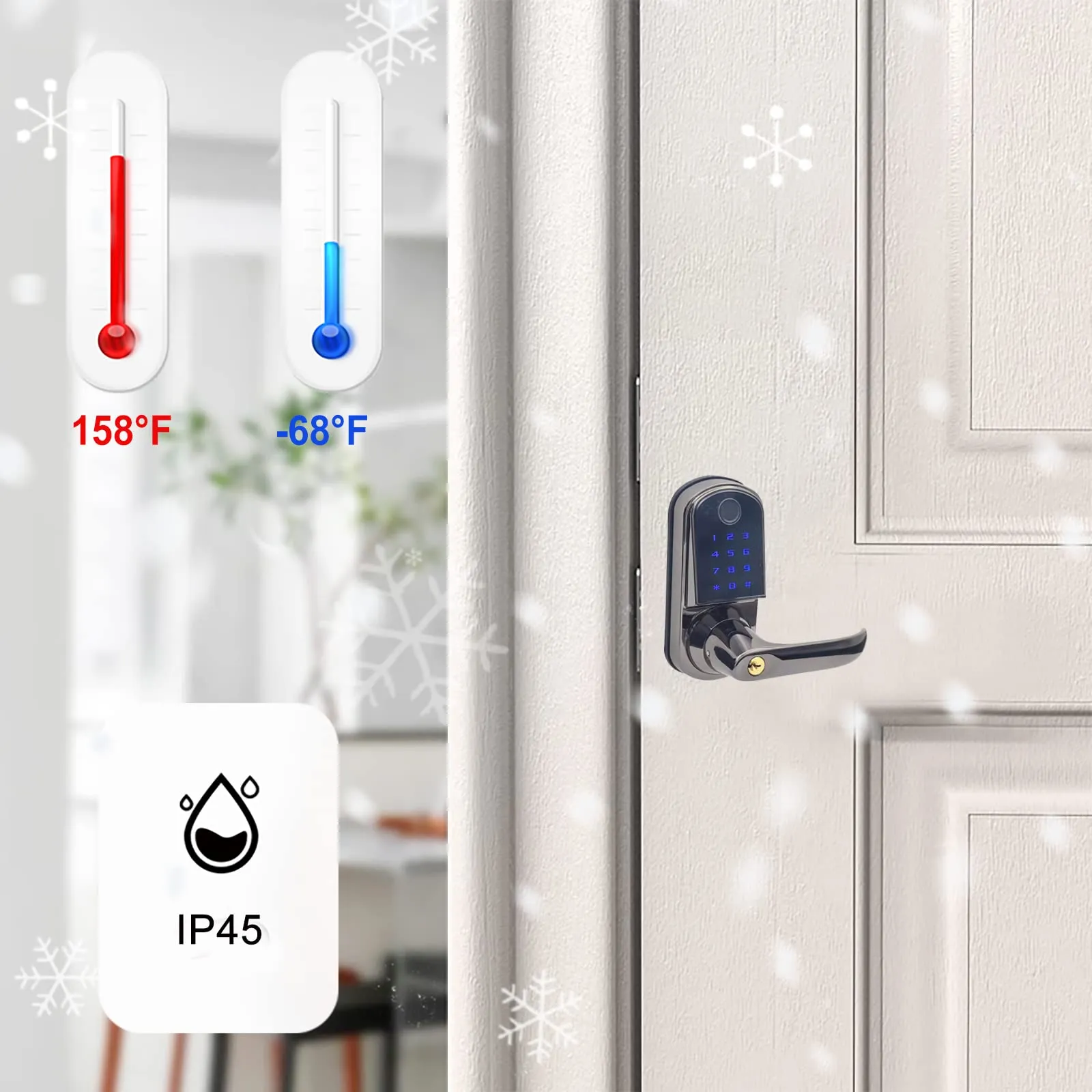 UPDATE: Congratulations To Those Who Scored 🎉 SOLD OUT!    MeSaidFamiy Smart Fingerprint Handle Locks, Keyless Entry Door Locks for Front Door/Bedroom/Office with Passcode/APP/Card/Biometric(Right Hand)