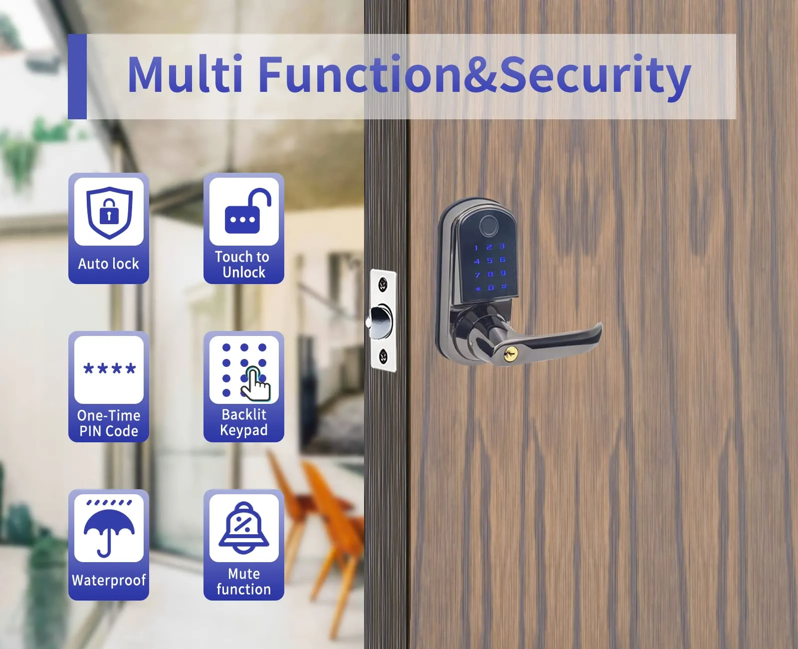 UPDATE: Congratulations To Those Who Scored 🎉 SOLD OUT!    MeSaidFamiy Smart Fingerprint Handle Locks, Keyless Entry Door Locks for Front Door/Bedroom/Office with Passcode/APP/Card/Biometric(Right Hand)