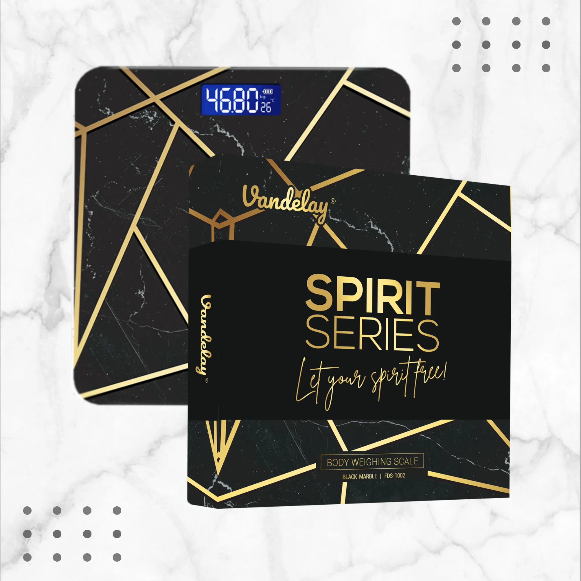 Vandelay Spirit Series Digital Electronic Weighing Scale ( Black Marble )