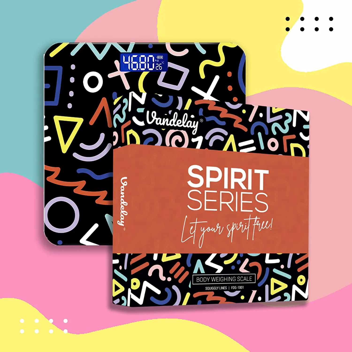 Vandelay Spirit Series Digital Electronic Weighing Scale ( Squiggles )