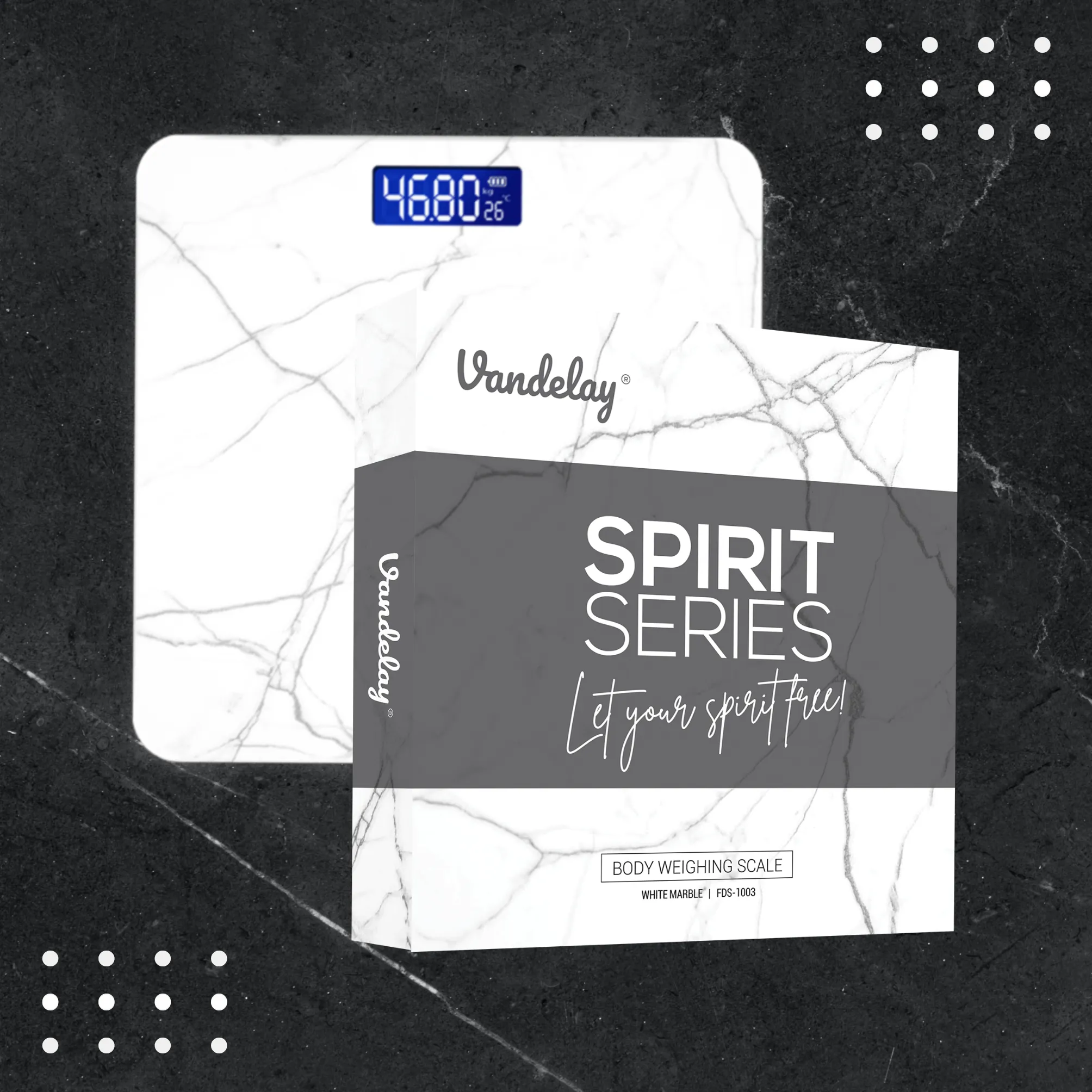 Vandelay Spirit Series Digital Electronic Weighing Scale ( White Marble )