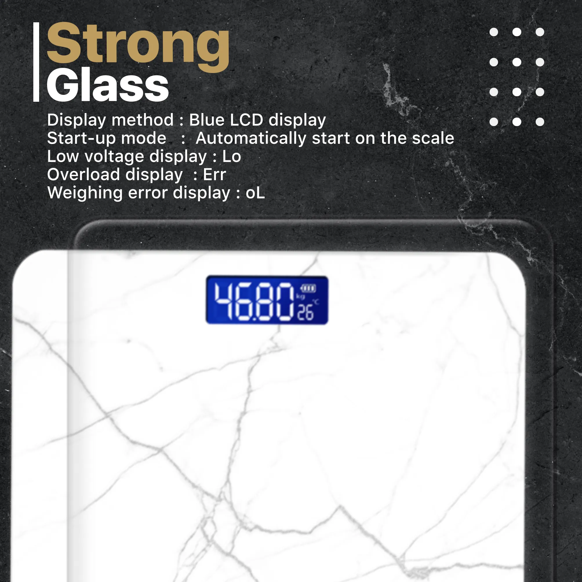 Vandelay Spirit Series Digital Electronic Weighing Scale ( White Marble )