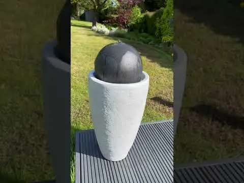 Vase Globe Water Feature with LED Lights -  Solar Panel 65x31x31