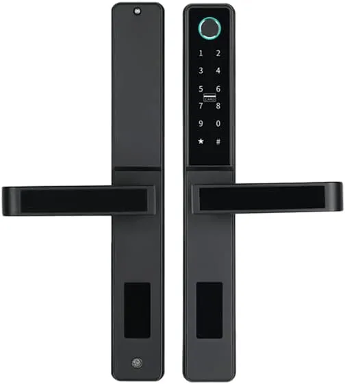 VILA Smart Lock, D09 blk ,With WiFi Tuya App, Display screen,Keypad Digital,Biometric Fingerprint,IC Card,Mechanical key Unlock for Apartment Hotel Home Use. COLOR: (BLACK)