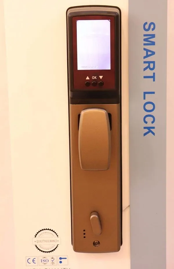 VILA Smart Lock Q7-5 AC,With WiFi, Display screen,Keypad Digital,Biometric Fingerprint,IC Card,Mechanical key Unlock for Apartment Hotel Home Use. COLOR: (GOLDEN)