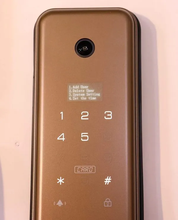 VILA Smart Lock Q7-5 AC,With WiFi, Display screen,Keypad Digital,Biometric Fingerprint,IC Card,Mechanical key Unlock for Apartment Hotel Home Use. COLOR: (GOLDEN)