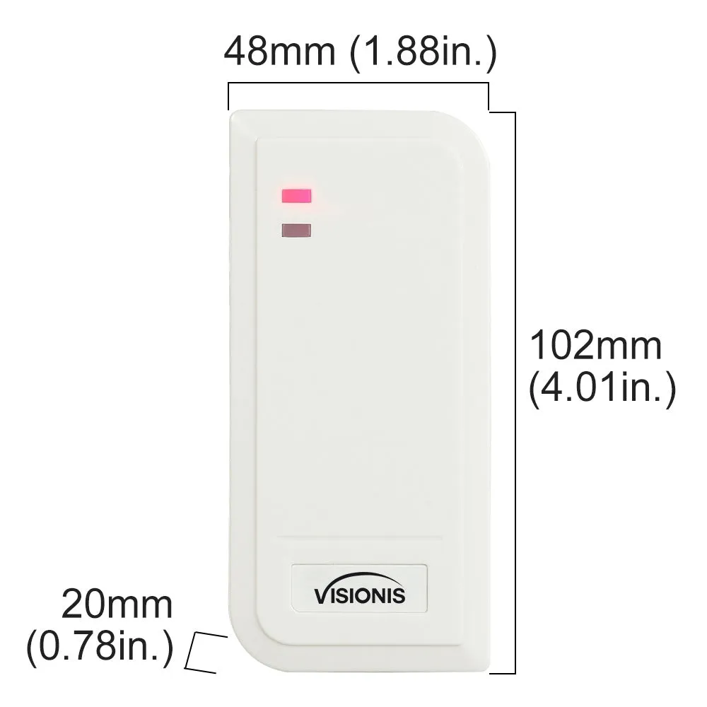 Visionis FPC-6562 Four Doors Access Control TCP / IP RS485 Wiegand Electric Drop Bolt Fail Secure Controller Box   White Waterproof Card Reader   Software Included   20,000 Users Kit