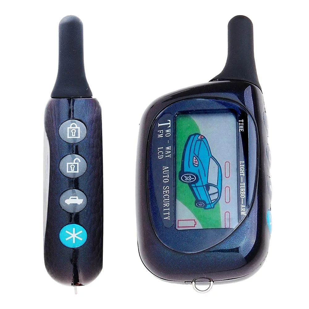 Yescom Vehicle Security Paging Car Alarm 2 Way LCD Sensor Remote Engine Start System Kit Automatic
