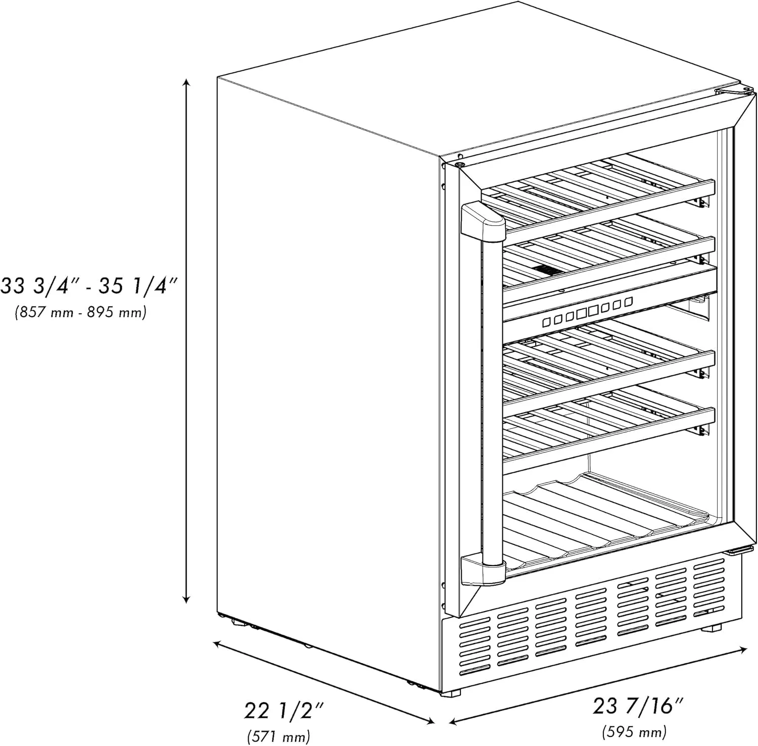Z Line Kitchen and Bath ZLINE Monument Autograph Edition 44-Bottle Dual Zone Wine Cooler in Stainless Steel with Matte Black Accents (RWVZ-UD-24-MB)