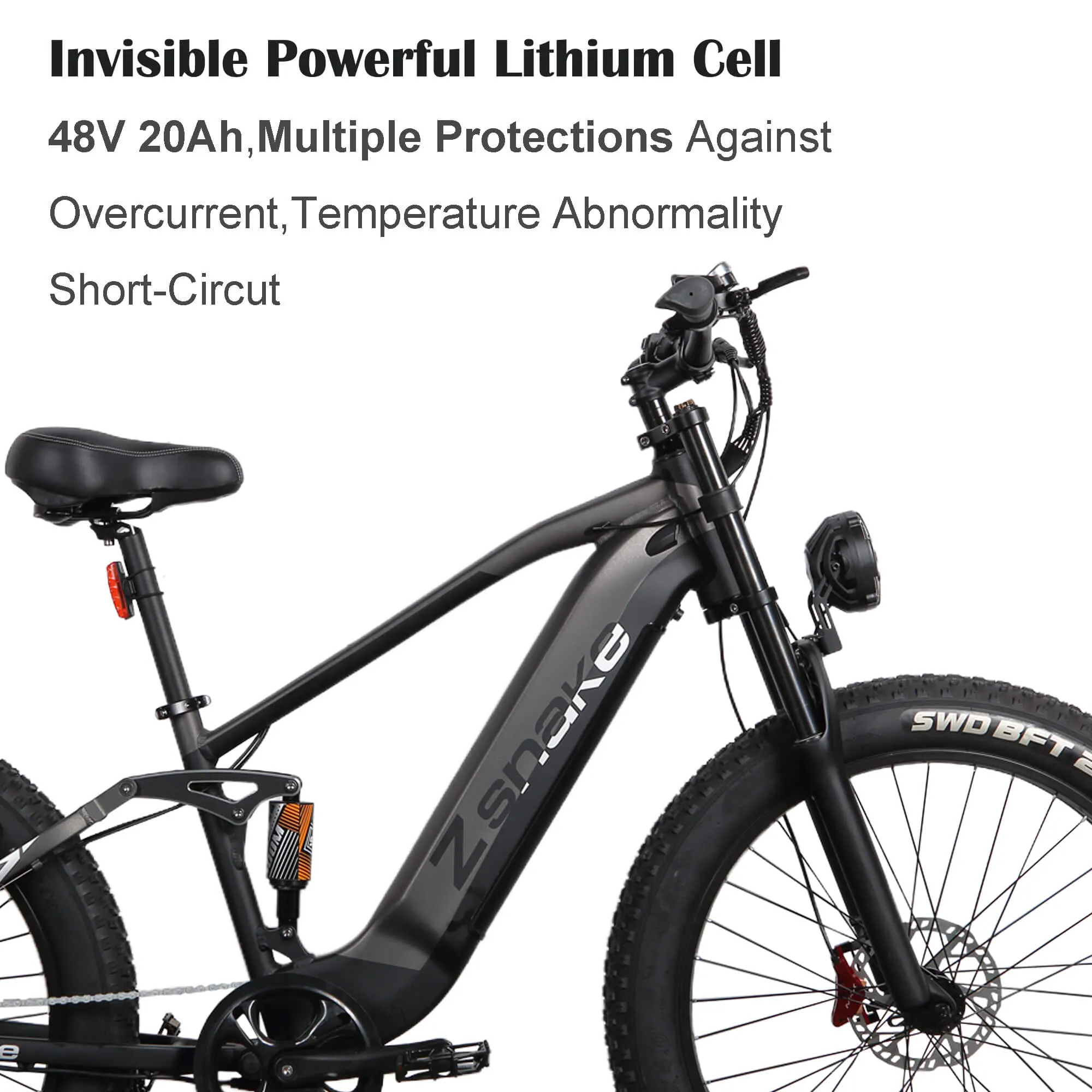 ZSNAKE E6 750W Electric Bike for Adults, 30 MPH with 48V 26 inch Fat off Road Vacuum Tires