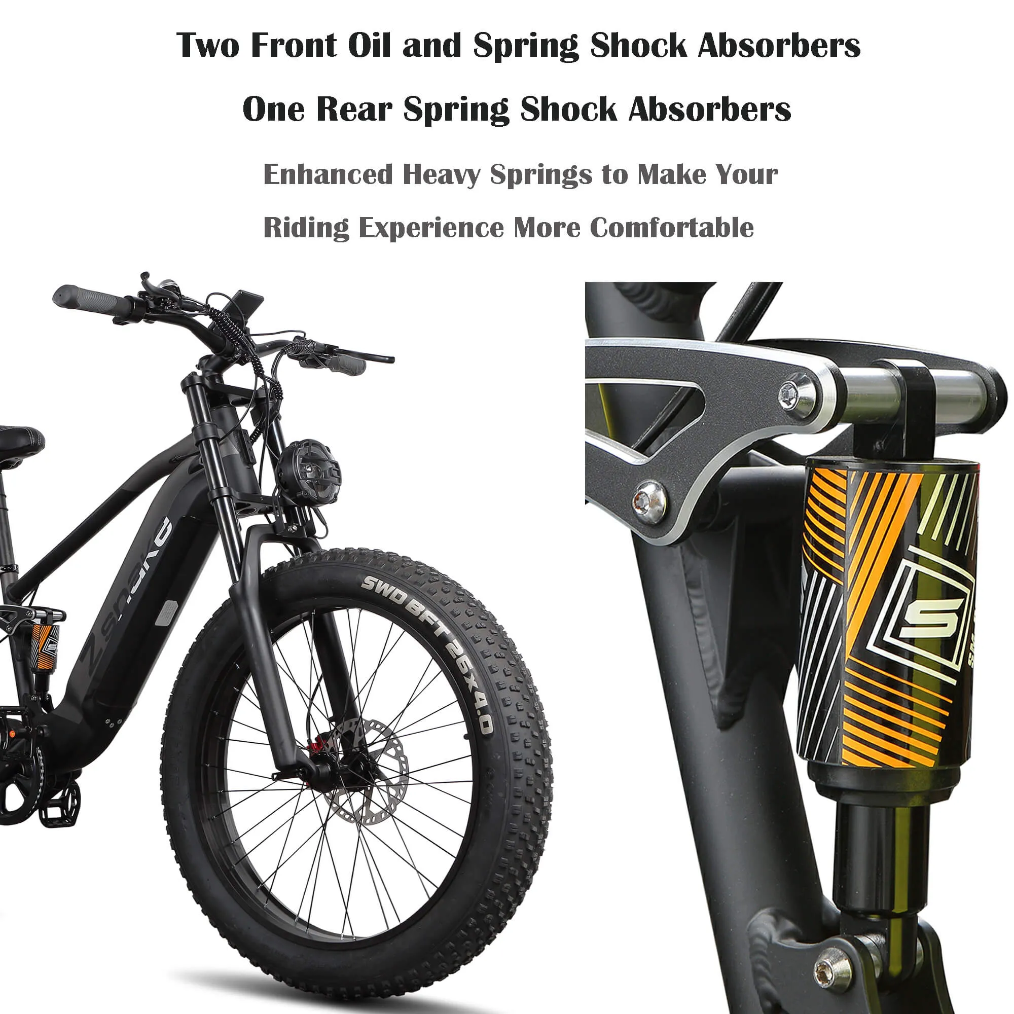 ZSNAKE E6 750W Electric Bike for Adults, 30 MPH with 48V 26 inch Fat off Road Vacuum Tires